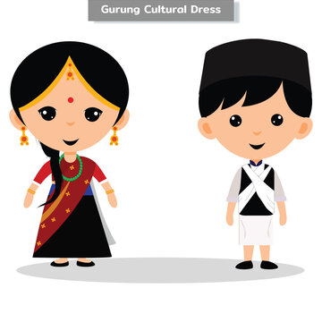 Male and Female Gurung Cultural Dress Together