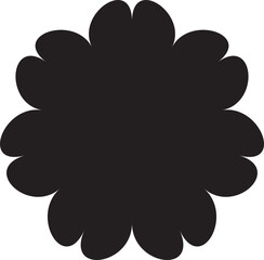 Vector flower shape, black svg isolated object