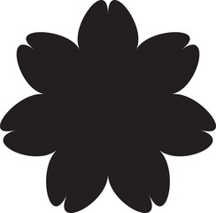Vector flower shape, black svg isolated object