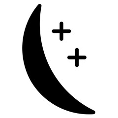 Obraz premium Moon Night Sign Glyph Icon