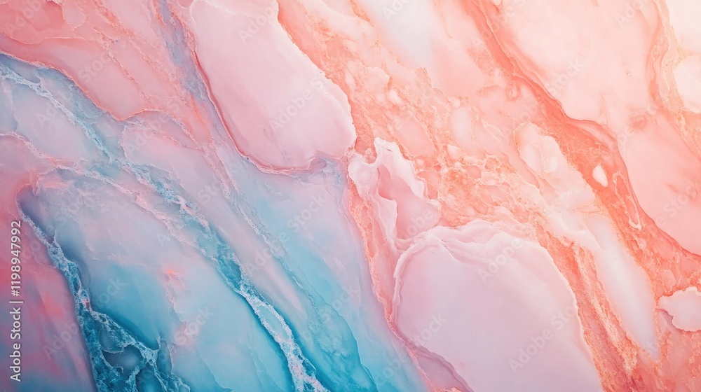 Poster abstract marble texture background in soft pink and blue tones with fluid patterns and copy space fo