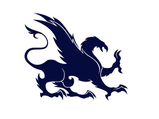 vector illustration of a heraldic lion