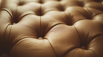Naklejka premium Brown tufted leather texture with soft padding and subtle wear details suitable for background use Copy Space