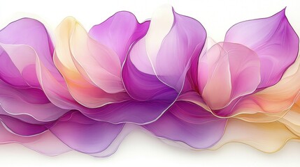 Abstract Flowing Soft Petals in Shades of Pink and Purple Colors
