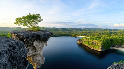Tropical Island Clifftop Sunrise
