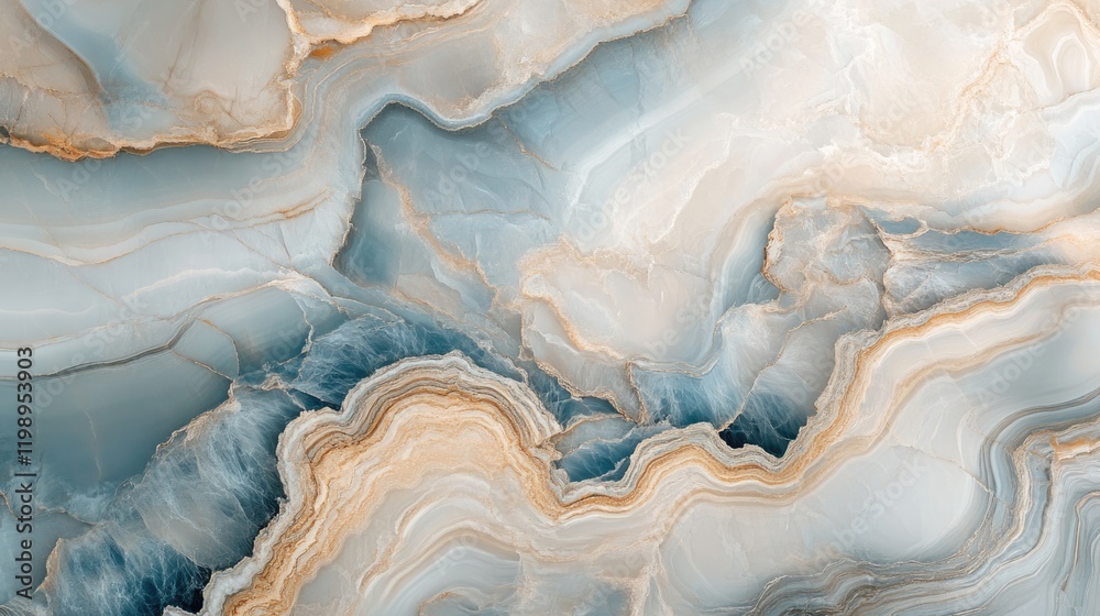 Poster abstract marble texture background in soft blue and beige tones with natural patterns and copy space