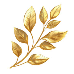 A golden leaf branch symbolizing growth and elegance in design and nature.