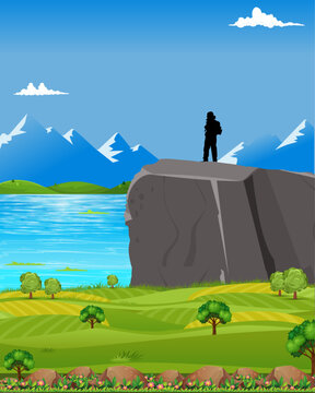person on a hill