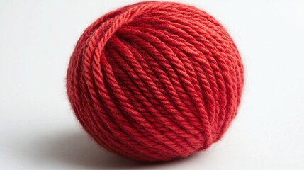 Vibrant Red Yarn Ball for Crafting and Knitting Projects