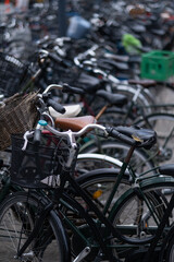 Gropup of bicycles outside a public transport hub
