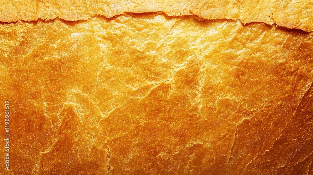 Poster golden brown crust texture of freshly baked bread loaf with smooth surface and empty space for text 