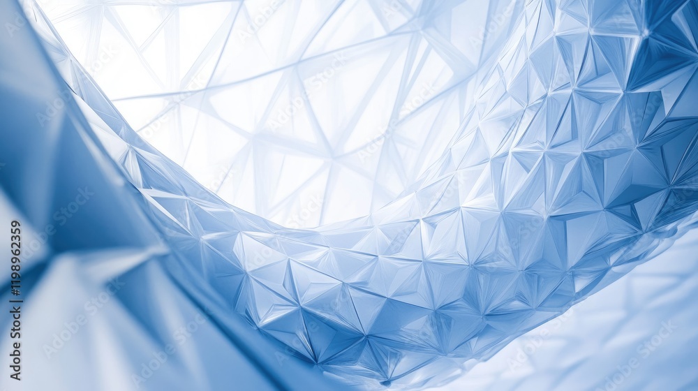 Poster abstract blue geometric texture with triangular patterns and copy space for text placement.