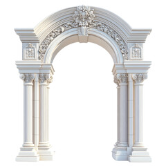 Naklejka premium Elegant architectural arch with intricate details and classical design elements.