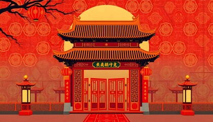 Chinese New Year Festive Gate: A Traditional Entrance