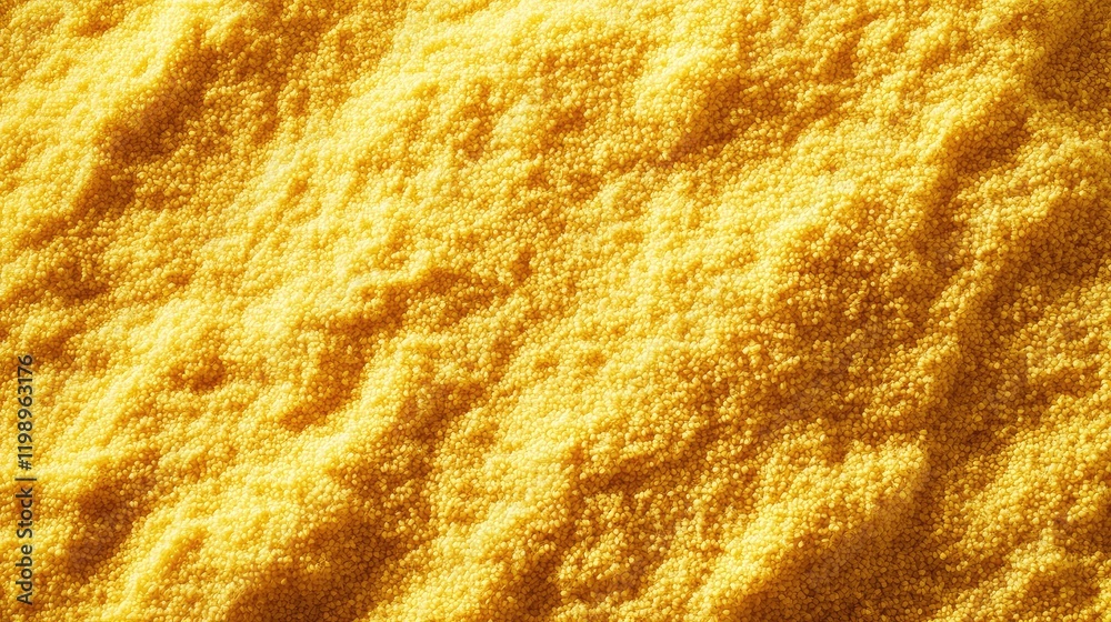 Poster golden millet grain texture close up in vibrant yellow with smooth surface and copy space ideal for 