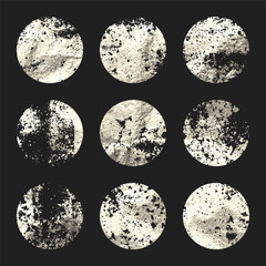 Grunge silver foil, shiny handmade circles. Golden glittering texture, pattern. Luxury shining hand drawn background. Wedding, greeting card decoration elements. Modern art. Vector illustration