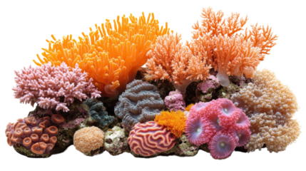 coral reef with anemone is on white background