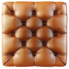 Fototapeta premium Luxurious brown leather cushion with tufted design, perfect for home decor.
