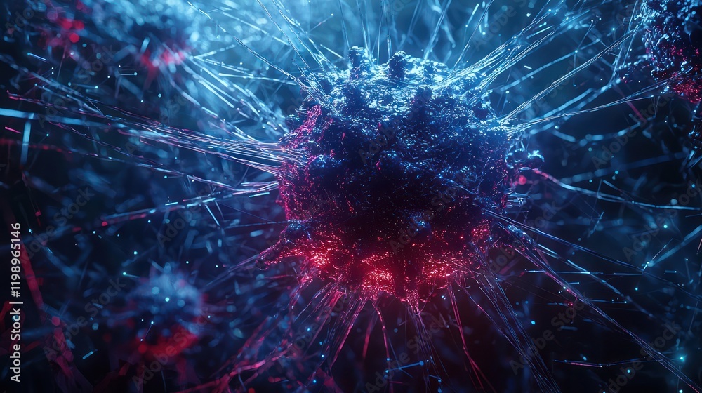 Poster microscopic cell structure vivid visualization of cellular complexity