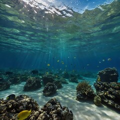Fototapeta premium coral reef and diver