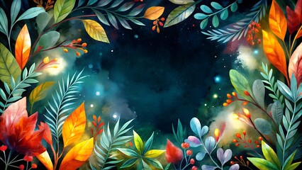 Magical Nature Scene with Glowing Elements for Fantasy Design Applications