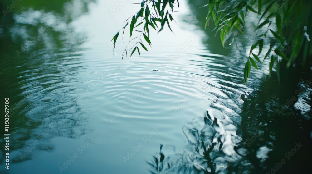 Aufkleber tranquil close-up of a serene turquoise water surface with gentle ripples and soft reflections frame