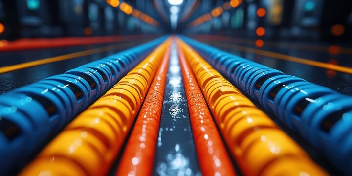 Abstract Colorful Cables: Digital Infrastructure