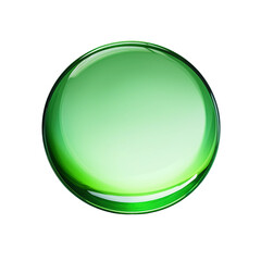 透明感のあるガラス風の質感の立体的な黄緑色の円