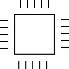 Simple vector icon computer chip