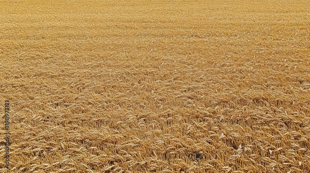 Leinwandbilder close-up of golden wheat grains in a vast field under natural light with empty copy space for text i