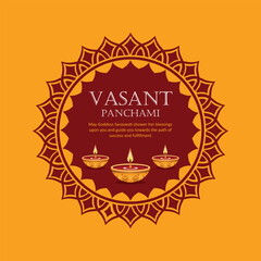 Vasant Panchami wishes vector illustration 