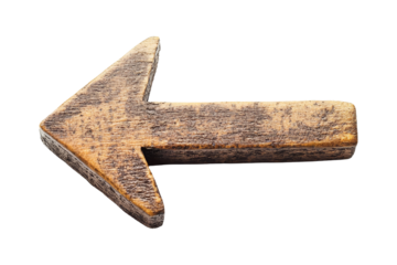 Wooden arrow sign pointing left rustic decor close-up