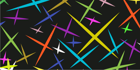 Colorful abstract starburst pattern vector featuring vibrant geometric shapes on a dark background. Perfect for backgrounds, wallpapers or textiles, web design and modern graphic design projects.