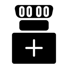 Pill Jar Medicine Glyph Icon