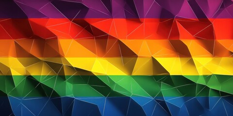 Obraz premium Geometric shapes forming a modern pride flag design, bold and trendy colors