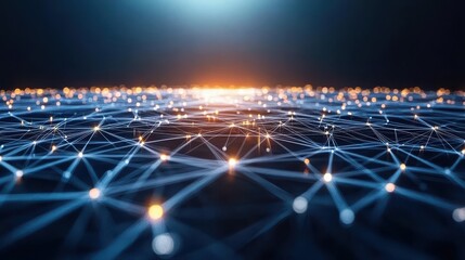 abstract network connectivity concept with interconnected nodes and lines - futuristic technology, digital communication, wireless signal, global network, data transmission.