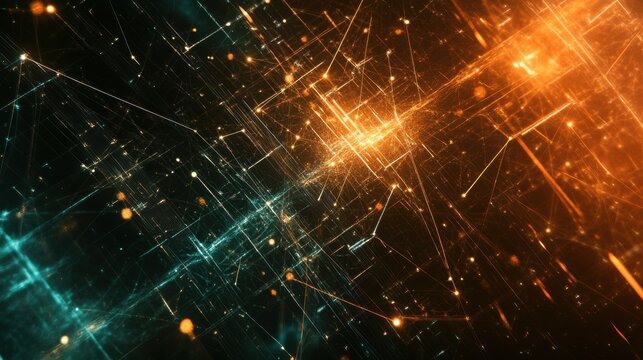 Abstract technology background with interconnected lines and data streams, highlighting network communication.