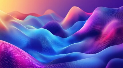 Abstract digital landscape with pixelated elements, symbolizing virtual reality and digital transformation, perfect for tech and gaming visuals. Illustration, Image, , Minimalism,