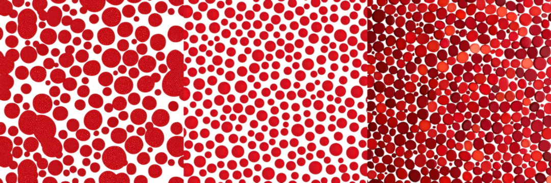 Mesmerizing abstract art with a fluid bubble like design in bold vibrant red tones  This digital showcases a captivating surreal and modern pattern with a minimalist yet dynamic aesthetic - Powered by Adobe