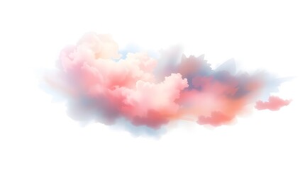 Fototapeta premium Isolated rainbow pastel cloud watercolor on white background