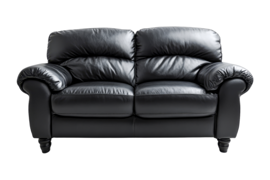Black leather sofa stylish comfort for modern spaces