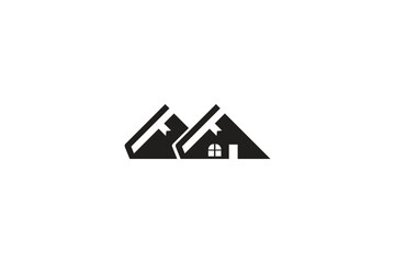 house and book logo design