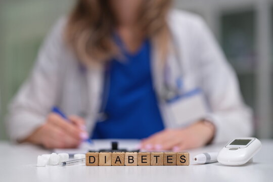 A healthcare professional meticulously records detailed diabetes management information using various tools and letters