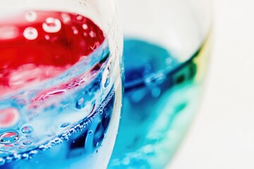 A close-up view of a wine glass filled with liquid, perfect for use in food and beverage related contexts