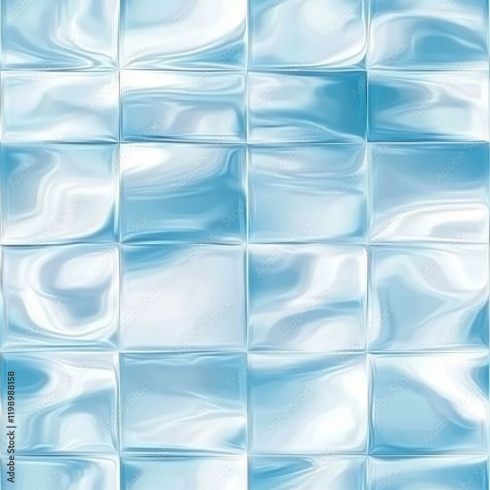 Poster Blue abstract glossy square texture pattern for decorative backgrounds