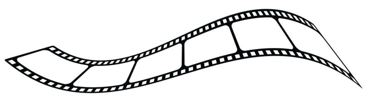 Film Strip icon. Movies Flim background with Flim roll. Film Strip icon. Black filled vector illustration.
