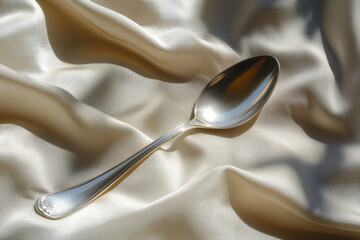 Elegance captured in silver against a backdrop of soft textured fabric revealing the beauty of simplicity in everyday items