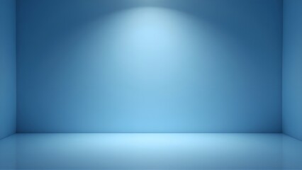 Minimalist Blue Room Interior with Overhead Lighting