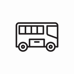 School bus children education icon vector sign