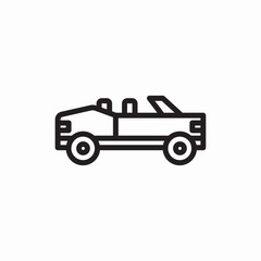 cabriolet car transport icon vector sign